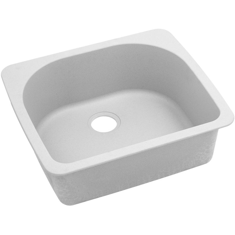 Quartz Classic 25" L x 22" W Drop-In Kitchen Sink, White