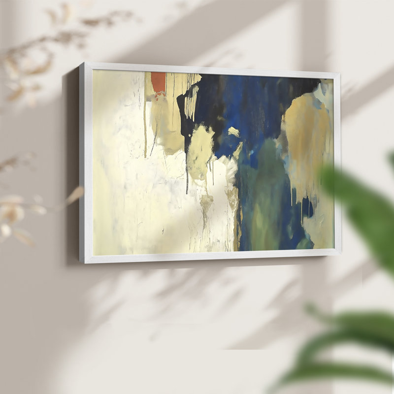 Abstrait, série XIX, reproduction encadrée, H 22 po x l 28 po, Blanc