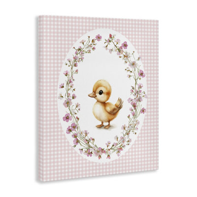 Spring Gingham Duckling Canvas, design by Christine Simpson Art
