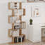 Bookcase Free Standing S-Shaped Style Bookshelf Multifunctional Decorative Shelving W/ Anti-Tipping Device-898817923-898817922