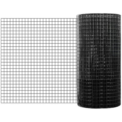 Hardware Cloth, 36" x 50' & 1"x1" Mesh Size, Galvanized Steel Vinyl Coated 16 Gauge Chicken Wire Fencing w/A Cutting Plier & A Pair of Fabric Gloves, for Garden Fencing & Pet Enclosures, Black