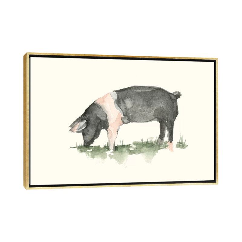 «Grazing Farm Animal IV» par Ethan Harper - reproduction d'art, H 18 po x l 26 po x P 1,5 po, Pas de tapis
