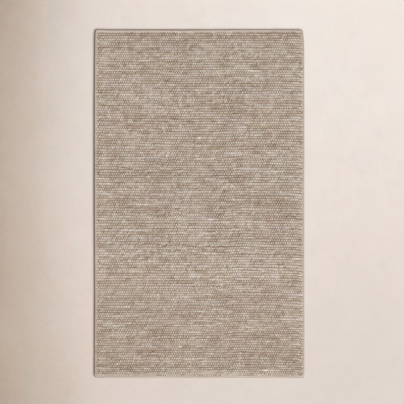 Tapis en laine tissé à plat Ackman, Brun, Rectangle 8 pi 9 po x 11 pi 9 po