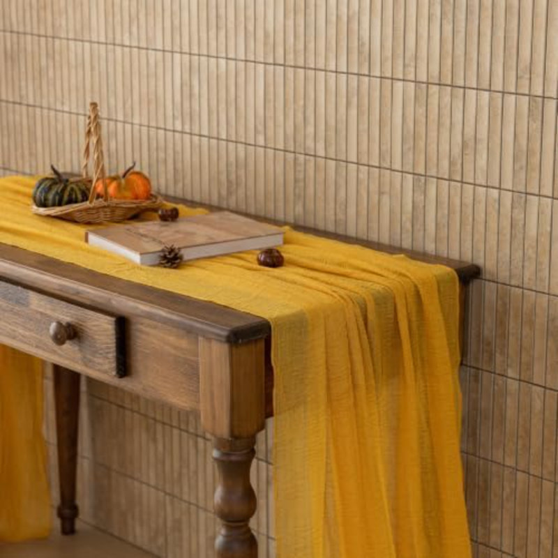 Chemin de table 2 pièces 2 pièces Golden Cheesecloth