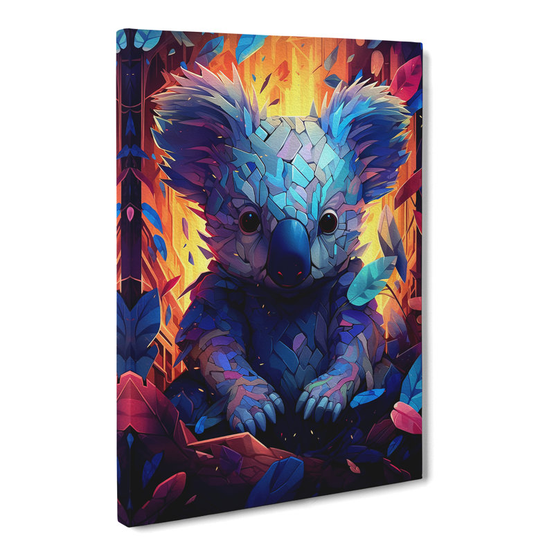 Koala Bear Futurism - No Frame Art Prints - Wrapped Canvas, 50cm H x 35cm W x 3cm D