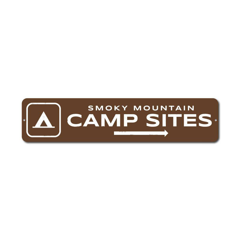Enseigne de camping personnalisée en aluminium Arrow, H 4 po x l 18 po x P 0,04 po, Oui
