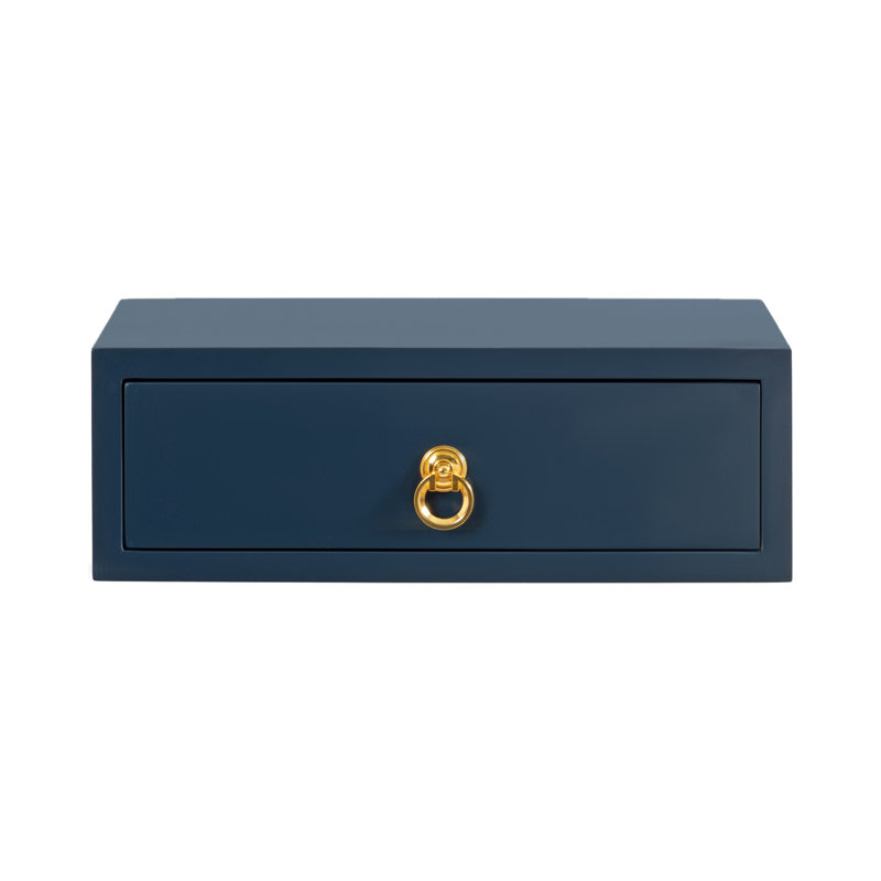 Table de bout abstraite avec rangement Aksharan, Bleu marine