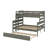 Wood Twin Over Full Bunk Bed With Twin Size Trundle-326614363