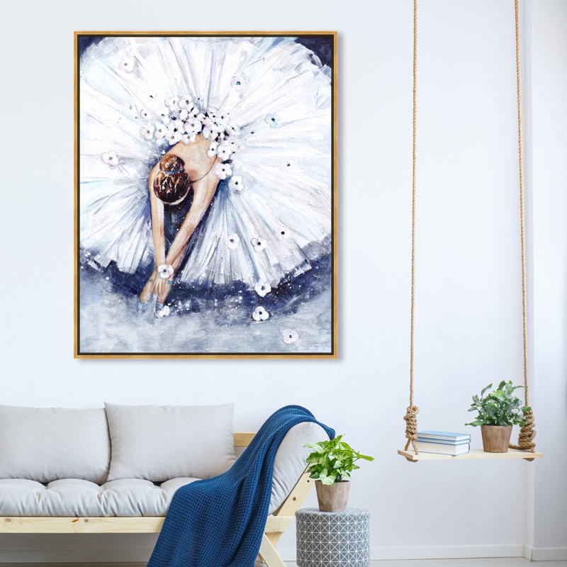 " Doll Memories - Ballerina " Painting Print, 45" H x 36" W , Gold Framed