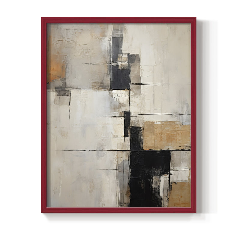 ABSTRACT Series CCCXLVIII  -Premium Framed Print -Ready to Hang - No Nails Required, Cadre rouge, H 11 po x l 9 po