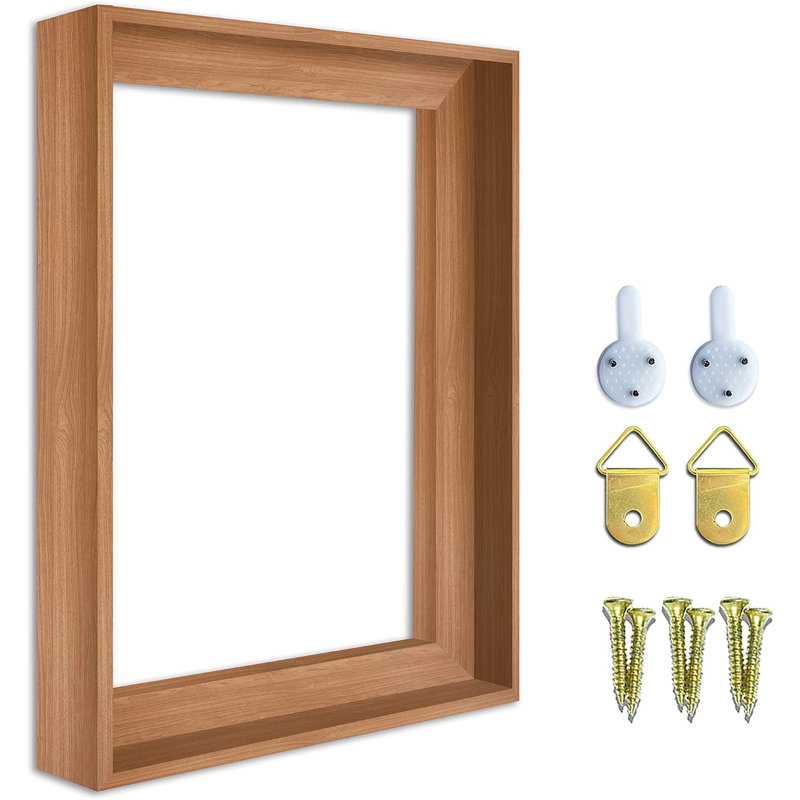 Bricolage, cadres flottants en toile pour peintures sur toile, cadre photo profond de 1,25 po, cadre flottant pour impressions sur toile, cadre flottant en toile, cadres flottants pour toiles finies brun foncé 16 po x 20 po
