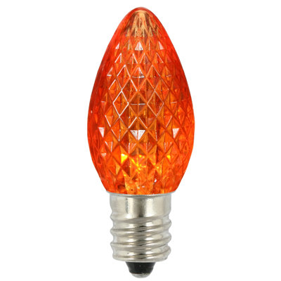 Ampoule Vickerman C7 DEL orange à facettes scintillantes, paquet de 25