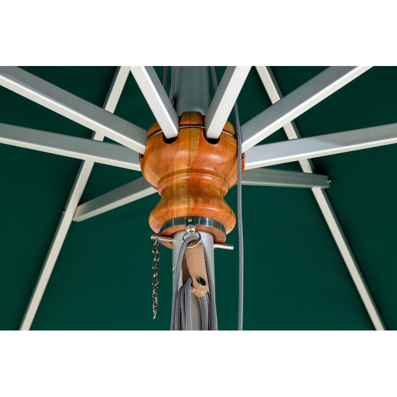 Bravura 7' x 10' Rectangular Market Umbrella, CBM + 2.25" Galvanized Tube, Forrest Green