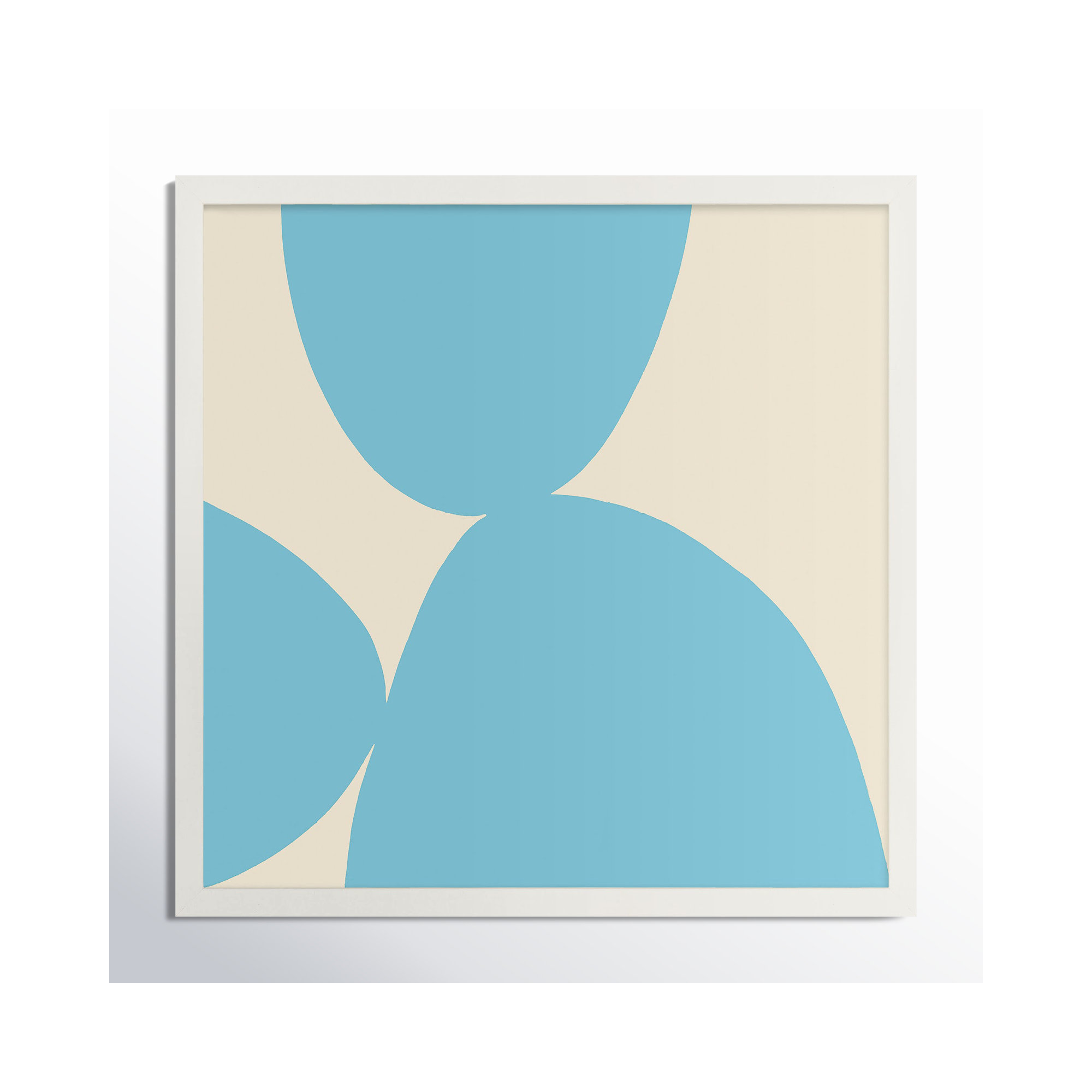 Blue Ink 1 by Lee Lessem, White Framed, 16" H x 16" W x 1.25" D