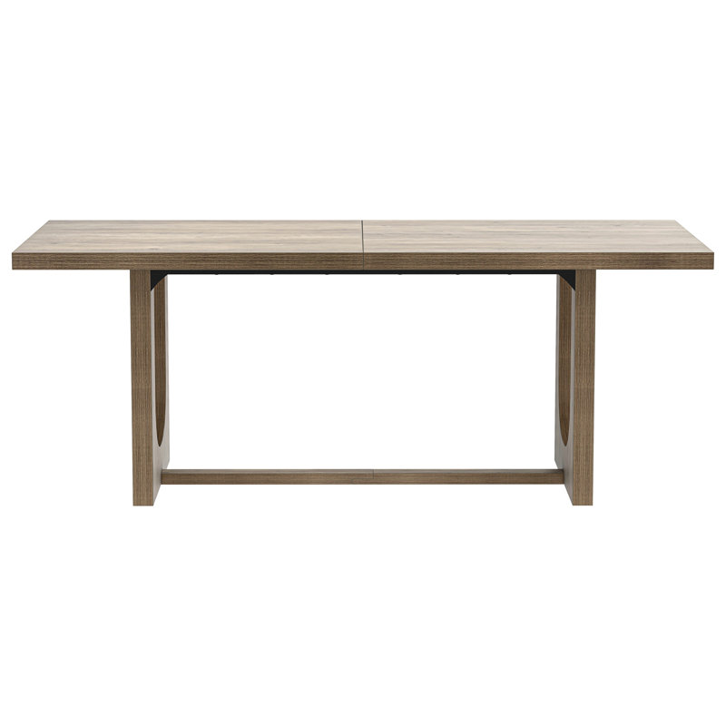 Table de salle à manger rectangulaire de style campagnard 70,86 po Driss avec base en bois pour 6 à 8 personnes