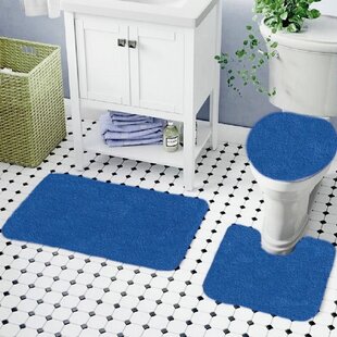 3pc Nylon Washable Bathroom Rug Set Chili Red - Garland Rug