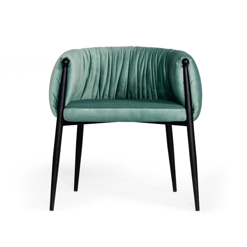 Chaise avec accoudoirs en tissu vert clair Templeman