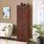 Armoires, grand rangement moderne en bois d'ingénierie brun noyer avec 8 portes 4 tablettes, L 24 po x l 12,8 po x H 72,4 po | Panneau de fibres à densité moyenne | Salon