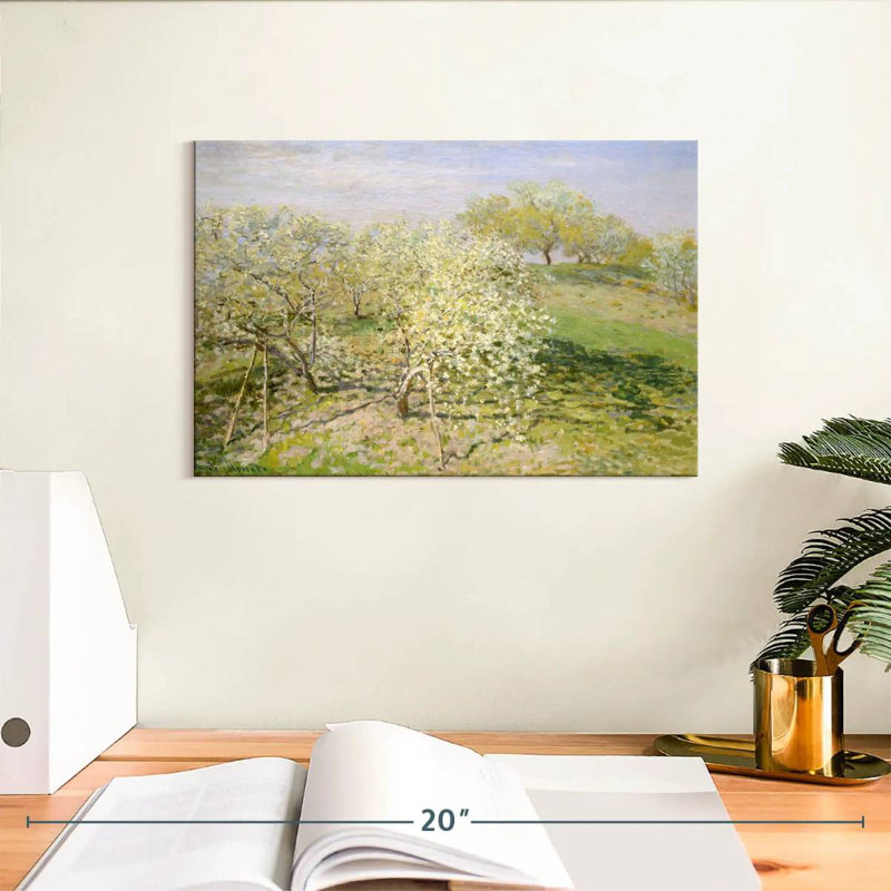 Alvord, arbres fruitiers printaniers en fleurs 1873, H 8 po x l 12 po