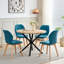 Modern Fabric Dining Chairs with Wooden Legs, Diamond Quilted Padded Side Chairs-853305944-853305947-853305967