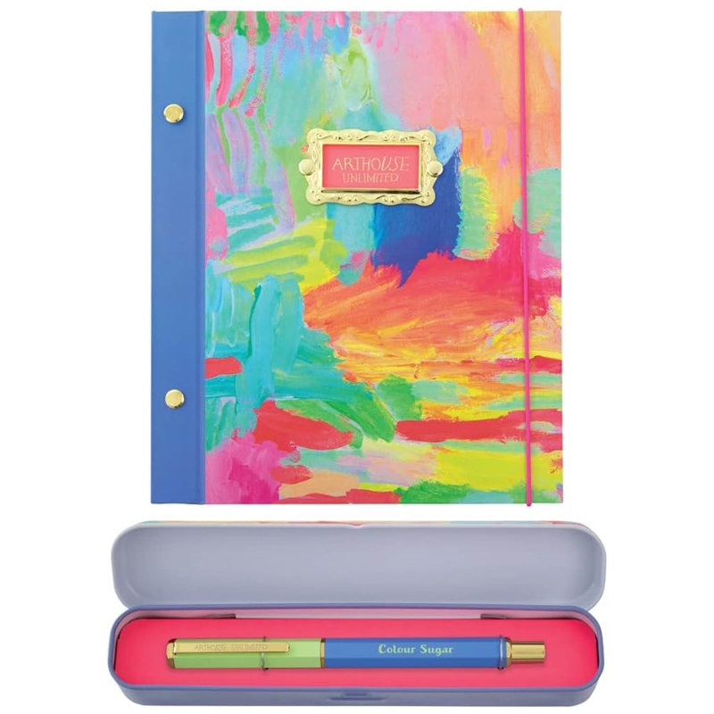  Arthouse A5 Hardback Journal & Pen In Tin Set - Sugar Colour