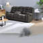 Fauteuil inclinable manuel, canapé classique 2 places en microfibre noir pour cinéma maison
