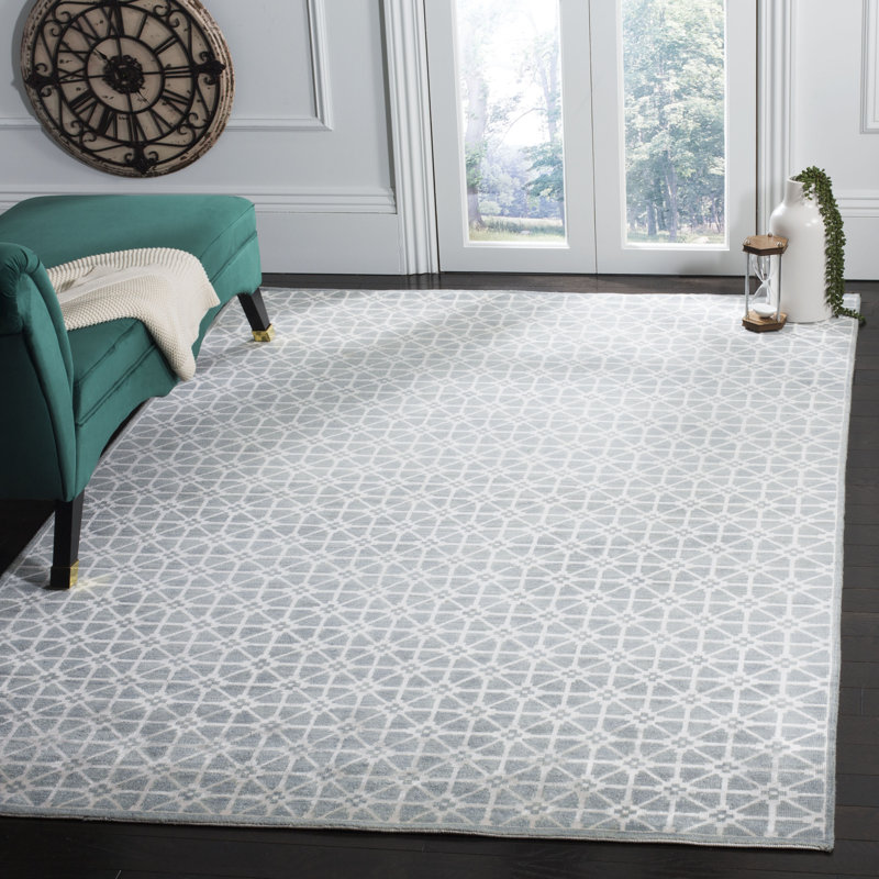Keiondre Hand-Knotted Wool Blue Rug