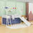 Twin Size Loft Bed With Slide And Playful Accessories-82139609