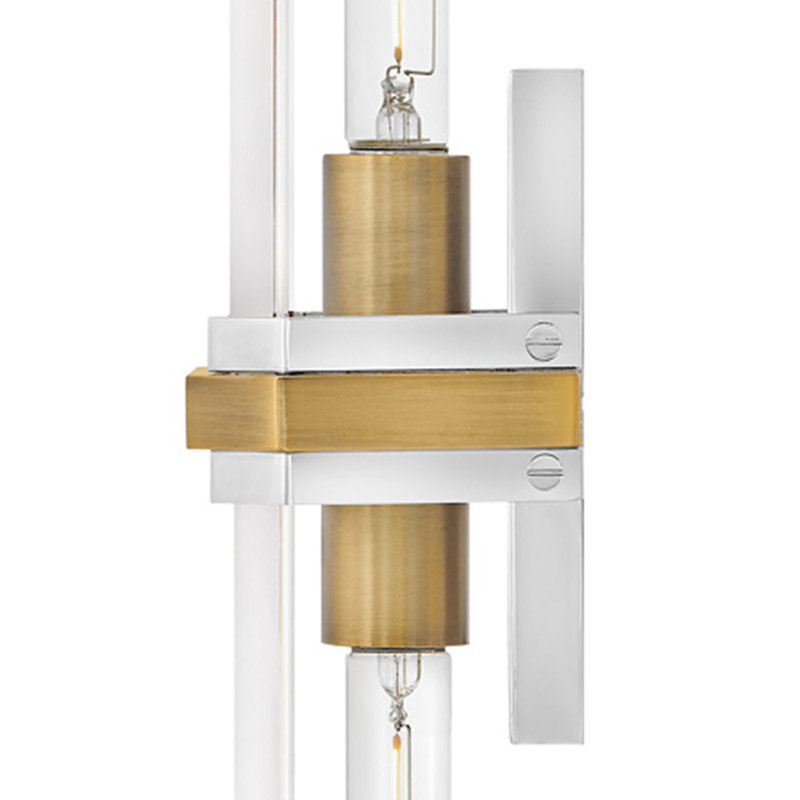 Kipton 2-Light Bath Vanity Wall Sconce, Gold/White