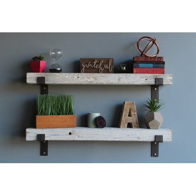 Chumbley 2 Piece Solid Wood Bracket Shelf