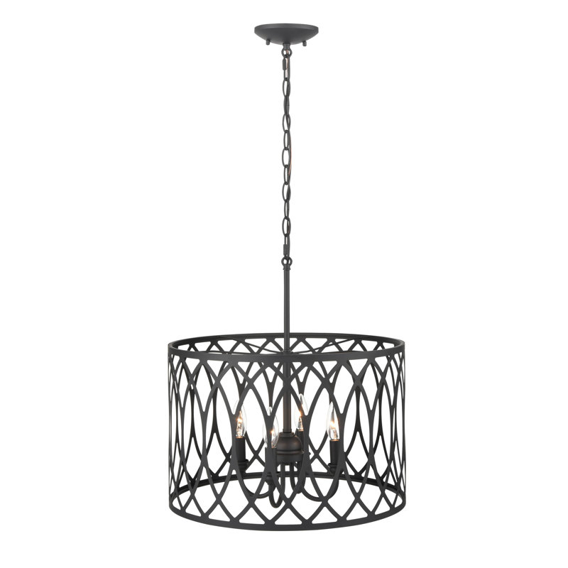 Arelyn Matte Black 4-Light Modern Island Pendant
