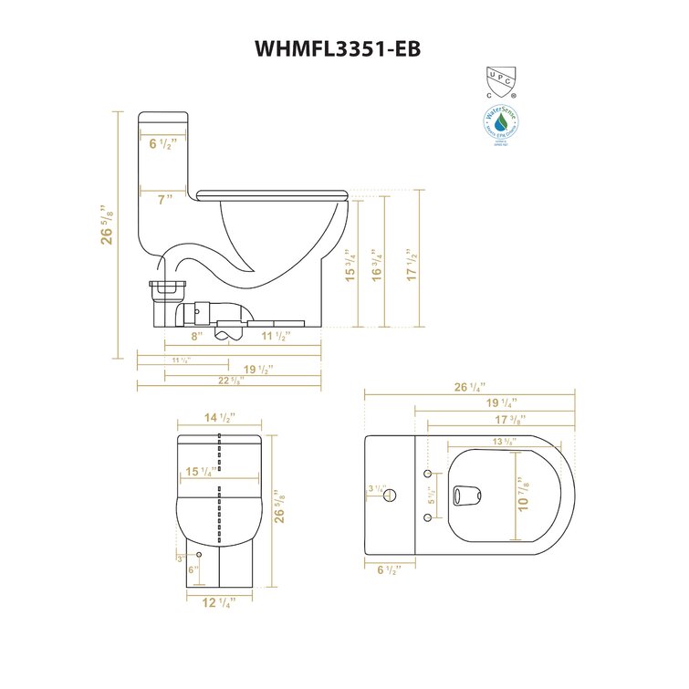 Magic Flush Eco-Friendly One Piece Toilet with a Siphonic Action Dual -  Whitehaus Collection