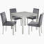 Ensemble de table de salle à manger en bois 5 pièces, ensemble de table de cuisine avec une table carrée et 4 chaises rembourrées, table de salle à manger en bois avec décoration en cristal et ensemble de chaises pour la cuisine,