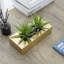14 cm H Faux Onion Grass Plant in Solid Wood Planter-1073298278