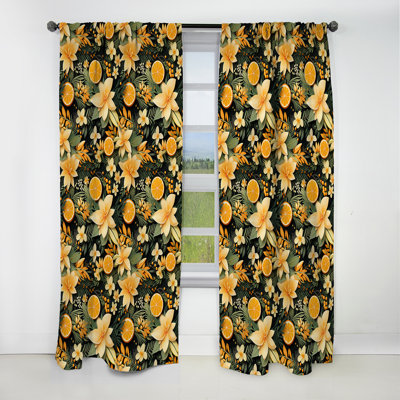 Motif tropical Mango Tango - Rideau floral - Rideau occultant floral - 1 panneau