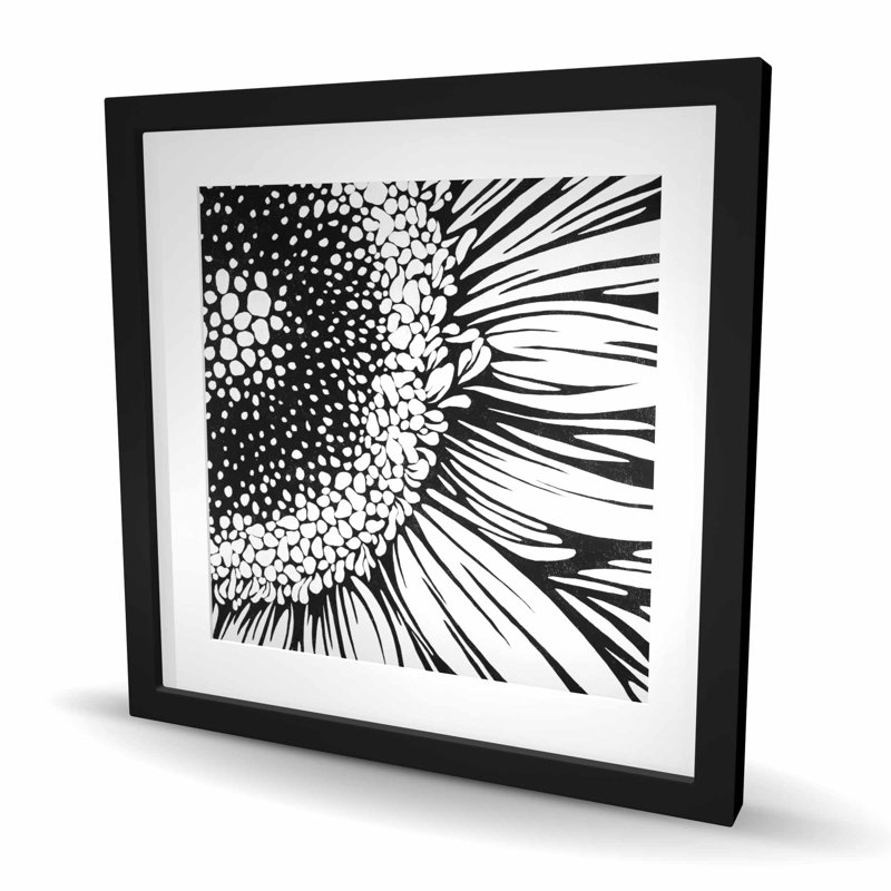 Gerbera imprimé floral avec passe-partout mat | Décoration de salon