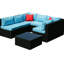 Canapé modulaire d'extérieur - 2 causeuses, canapés, 1 table, housses de coussins respirants, coussins épais de patio modernes, structure, coussins hydrofuges, arrangement réglable-1707118757-1707118755