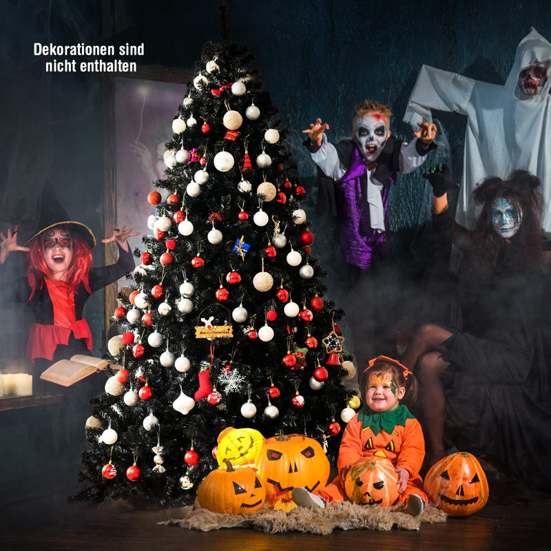 Black Cashmere Christmas Tree, 225cm H x 140cm W x 140cm D