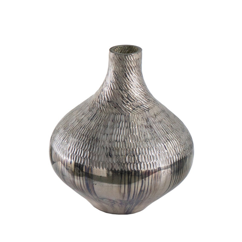 Accent Glass Silver Vase