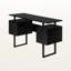 Annabelle 2-Cabinet Black Finish Computer Desk With Metal Leg, 29.78" H X 47.56" W X 19.88" D