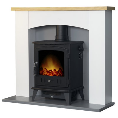 Huxley Adam 100 cm W White Electric Stove with 6142 BTU