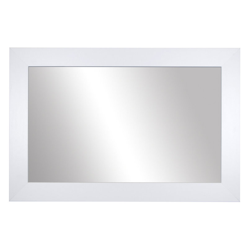 Shmuel Wood Framed with Safety Backing Ideal for Bathroom / Vanity Mirror, 22" x 30", Pure White