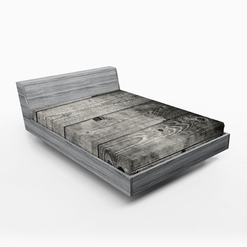 Drap-housse Ambesonne, paquet de 2, Gris pâle / bois noir / déclin, Drap-housse de taille très grand