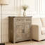 Armoire de rangement à porte de grange en bois délavé gris clair avec buffet de bar et café pour la cuisine et le salon-1004877575