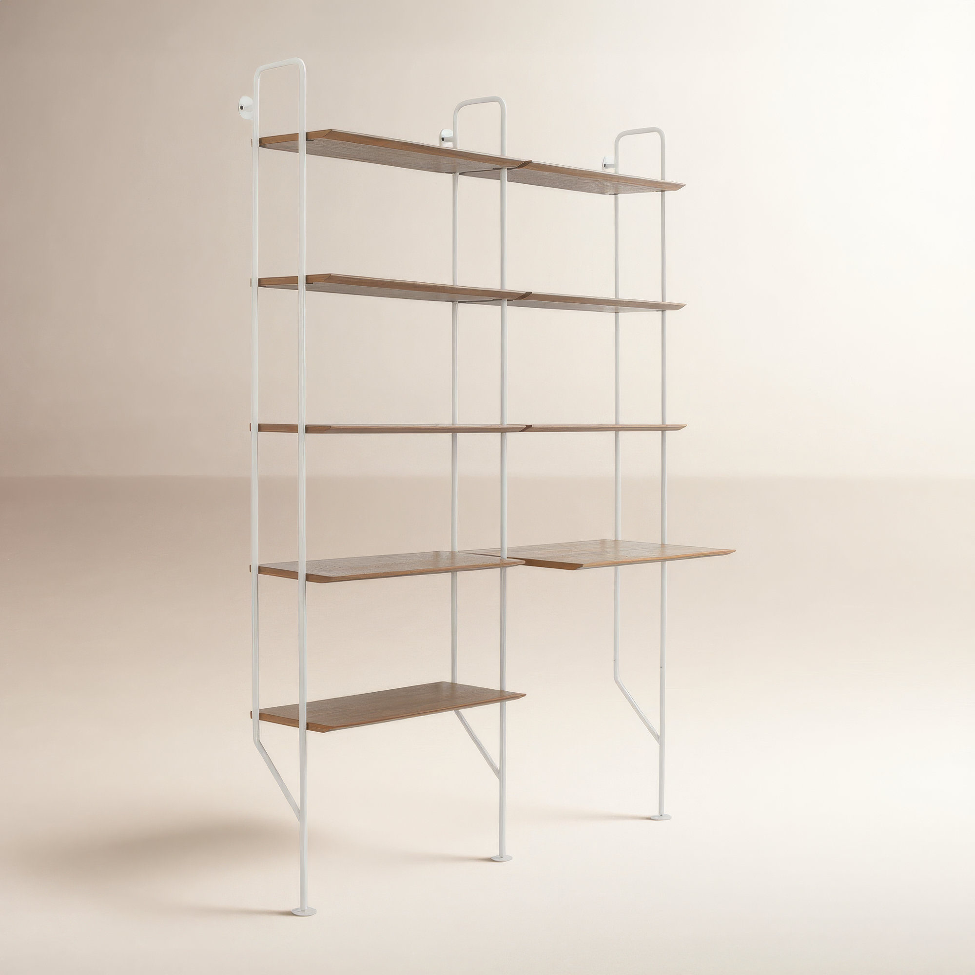 Hitch Leaning / Ladder Desk, White, Walnut