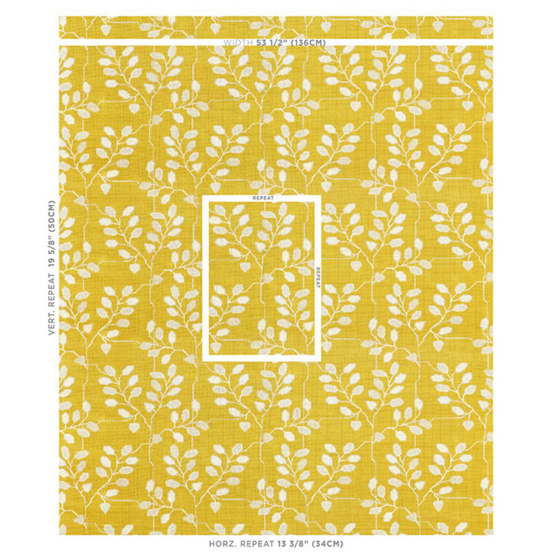 Tissu appliqué Schumacher x Neisha Crosland, Bouton d'or
