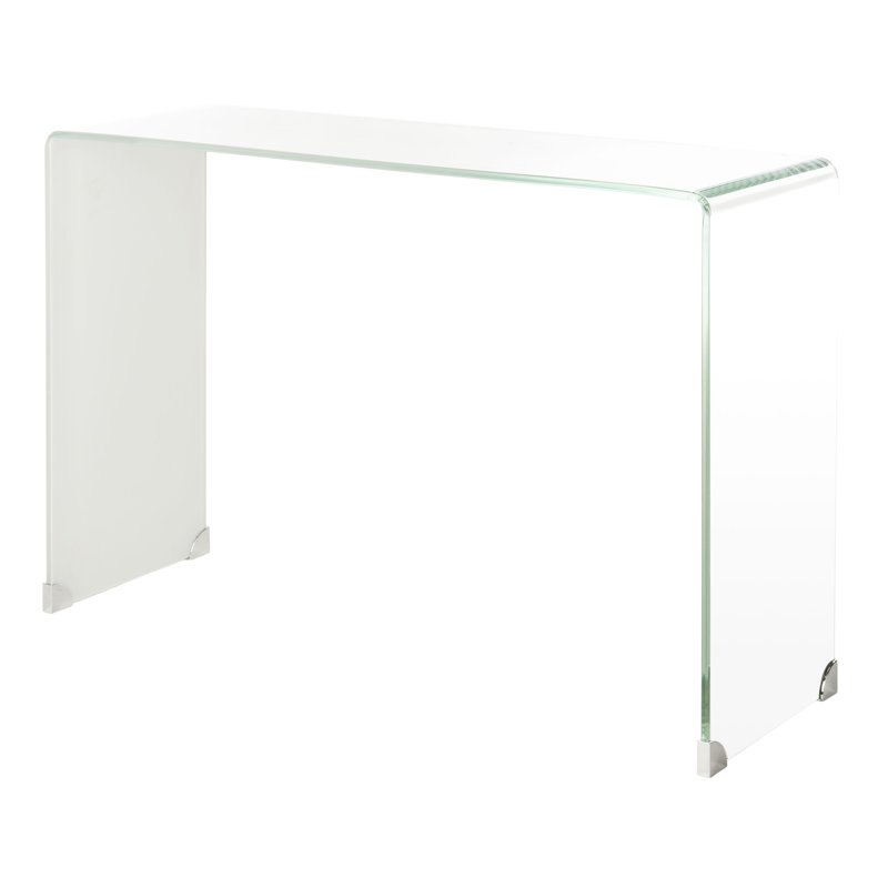 Euphemia 43.3'' Glass Console Table, White
