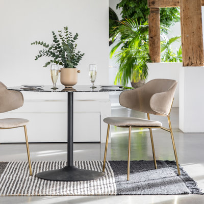 Anagha Upholstered Back Side Chair in Brown