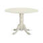 L'ensemble de 3 tables de salle à manger modernes comprend une table ronde en bois avec Dropleaf et 2 chaises de salle à manger rembourrées en tissu de lin, 42 x 42 pouces, blanc lin-1826268903-1826268897-1826268896
