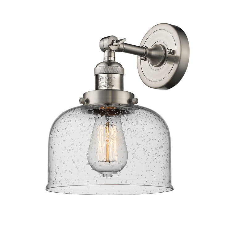 Glass Semi Flush Mount, Brushed Satin Nickel